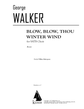 Product Cover for Blow, Blow Thou Winter Wind SATB Chorus LKM Music  by Hal Leonard