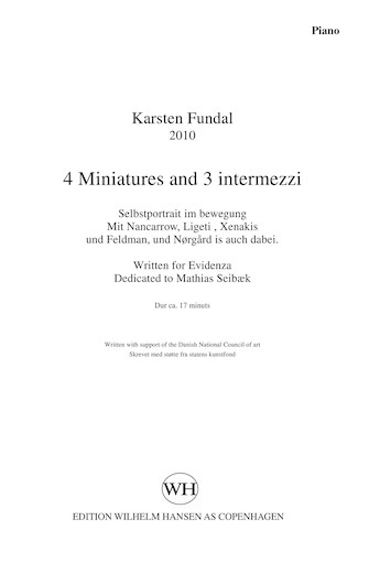 Product Cover for 4 Miniatures and 3 Intermezzi PartsPercussion 1 & 2, Piano Music Sales America Softcover by Hal Leonard