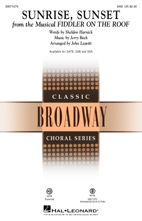 Product Cover for Sunrise, Sunset from Fiddler on the Roof Broadway Choral Octavo by Hal Leonard