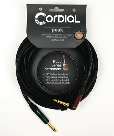 Premium High-Copper Instrument Cable with Road Wrap & Silent Plug - Peak Series 9 mts (29.53 ft.)