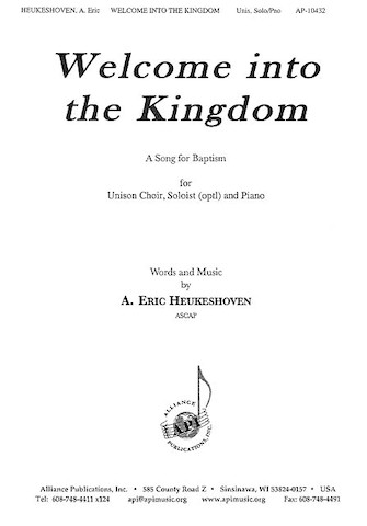 Welcome Into The Kingdom Unison Choir Hal Leonard Online