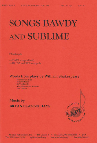 Product Cover for Songs Bawdy and Sublime  Alliance Series Softcover by Hal Leonard
