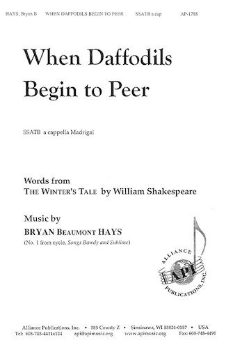 Product Cover for When Daffodils Begin to Appear  Alliance Series Softcover by Hal Leonard