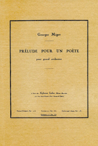 Product Cover for Prélude pour un Poete pour Grand Orchestre  Leduc Softcover by Hal Leonard