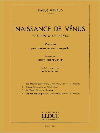 Milhaud Darius Naissance De Venus The Birth Of Venus Cantate Book