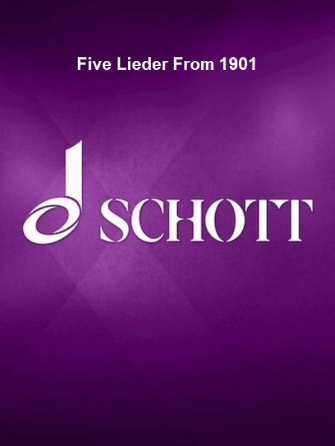 Product Cover for Five Lieder From 1901 for Low Voice and PianoScore and Parts Schott Softcover by Hal Leonard