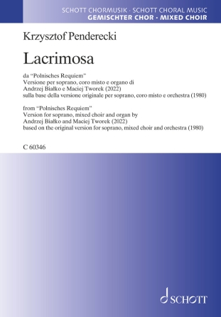 Product Cover for Lacrimosa from Polish Requiem fo Soprano, SATB, OrganPerforming Score Choral Large Works Softcover by Hal Leonard