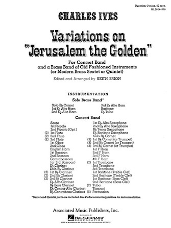 Variations On Jerusalem Th E Golden - Band Full Score