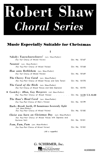 Product Cover for Allon Gay Bergeres A Cappella Latin Only  Choral  by Hal Leonard