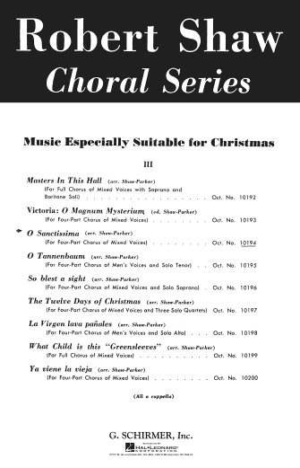 Product Cover for O Sanctissima  Choral  by Hal Leonard