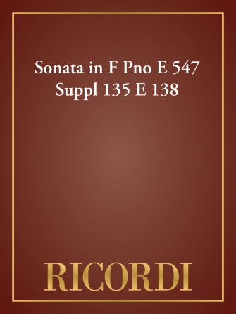 Product Cover for Sonata in F Pno E 547 Suppl 135 E 138  Piano Large Works  by Hal Leonard