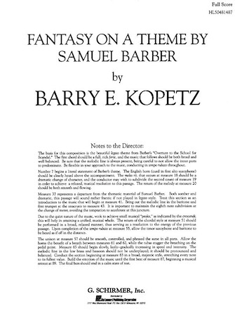 Fantasy on a Theme by Samuel Barber