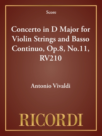 Product Cover for Concerto in D Major for Violin Strings and Basso Continuo, Op.8, No.11, RV210 Parts String Solo  by Hal Leonard