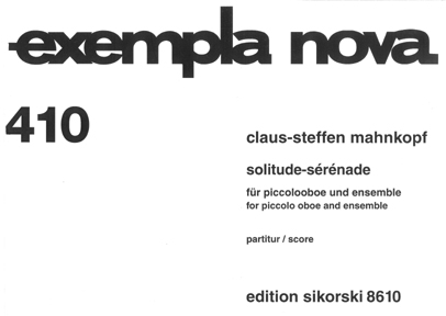 Product Cover for Solitude-Sérénade Piccolo Oboe and Ensemble Ensemble Softcover by Hal Leonard