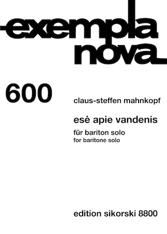 Product Cover for Ese Apie Vandenis for Baritone Solo (Oversize Score) Vocal Softcover by Hal Leonard