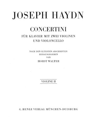 Concertini for Piano (Harpsichord) with Two Violins and Violoncello Concertini for Piano (Harpsichord) with Two Violins and Violoncello