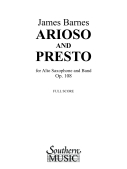 Cover for Arioso and Presto, Op. 108 (with Alto Saxophone Solo) : Southern Music Band by Hal Leonard