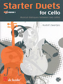 Cover for Starter Duets for Cello : De Haske Play-Along Book by Hal Leonard