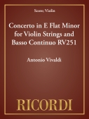 Cover for Concerto in E Flat Minor for Violin Strings and Basso Continuo RV251 : String Solo by Hal Leonard