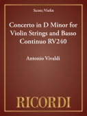 Cover for Concerto in D Minor for Violin Strings and Basso Continuo RV240 : String Solo by Hal Leonard