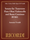 Cover for Sonata for Transverse Flute Oboe Violoncello and Basso Continuo RV801 : Study Score by Hal Leonard