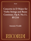 Cover for Concerto in D Major for Violin Strings and Basso Continuo, Op.8, No.11, RV210 : String Solo by Hal Leonard